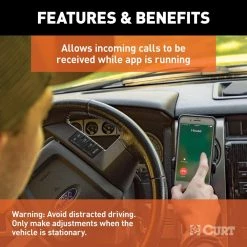 CURT Echo Mobile Trailer Brake Controller with Bluetooth-Enabled Smartphone Connection -Automotive Sales curt brake controllers 51180 1f 1000