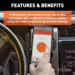 CURT Echo Mobile Trailer Brake Controller with Bluetooth-Enabled Smartphone Connection -Automotive Sales curt brake controllers 51180 77 1000