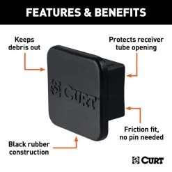 CURT 2" Rubber Hitch Tube Cover 11 CURT 2" Rubber Hitch Tube Cover -Automotive Sales curt hitch accessories 22272 4f 1000