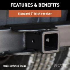 CURT Universal Weld-On Trailer Hitch 2 in. Receiver (Up to 44 in. Frames 18 in. Drop) -Automotive Sales curt other auto parts 15928 4f 1000