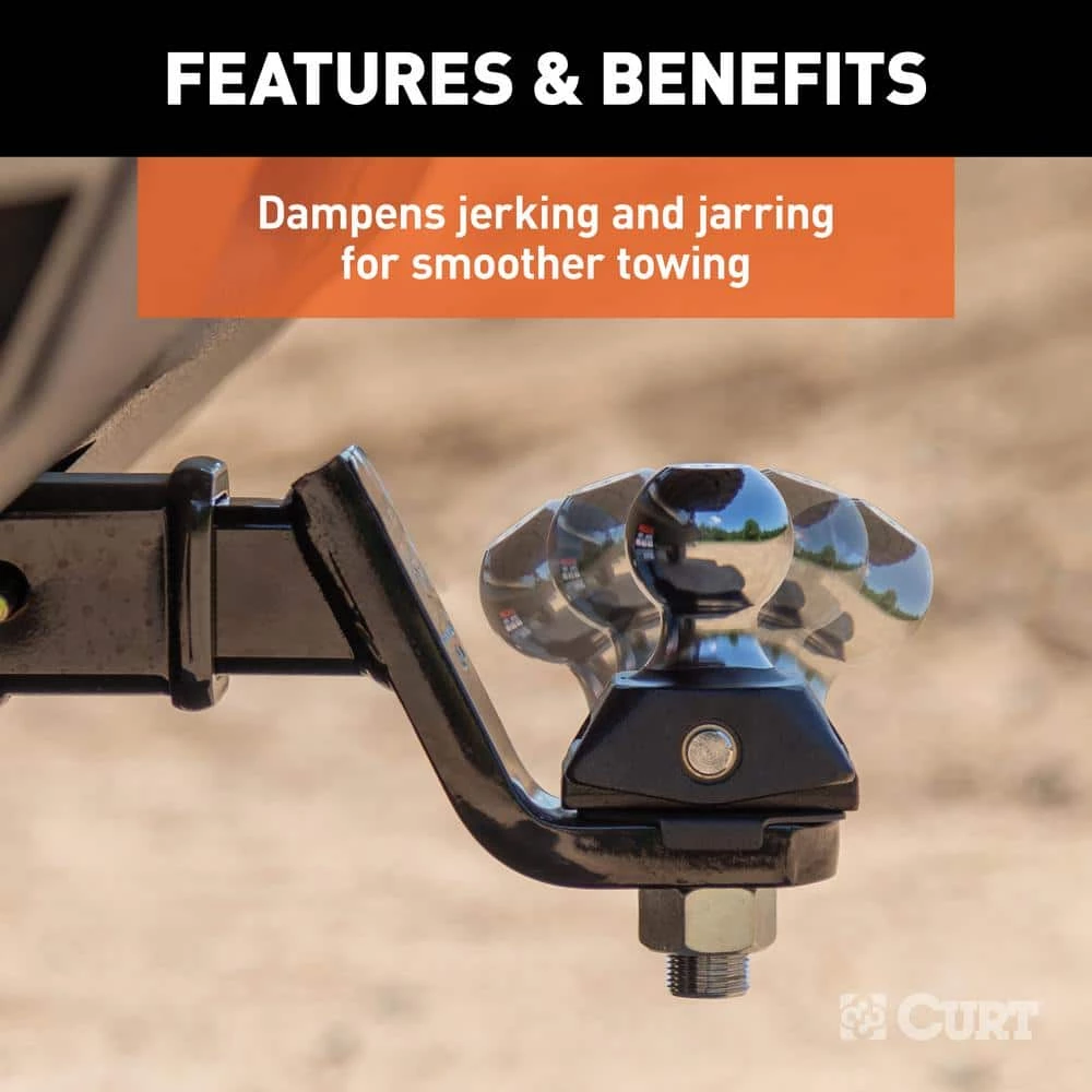 CURT RockerBall Cushion Hitch with 2 in. Ball (2 in. Shank, 7,500 lbs., 3 in. Drop) 6 CURT RockerBall Cushion Hitch with 2 in. Ball (2 in. Shank, 7,500 lbs., 3 in. Drop) - Image 4
