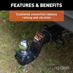 CURT RockerBall Cushion Hitch with 2 in. Ball (2 in. Shank, 7,500 lbs., 3 in. Drop) 14 CURT RockerBall Cushion Hitch with 2 in. Ball (2 in. Shank, 7,500 lbs., 3 in. Drop) -Automotive Sales curt other auto parts 45143 fa 1000