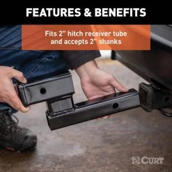 CURT Receiver Hitch Adapter (2 in. Shank 4 in. Drop 7,500 lbs.) -Automotive Sales curt other auto parts 45798 44 1000