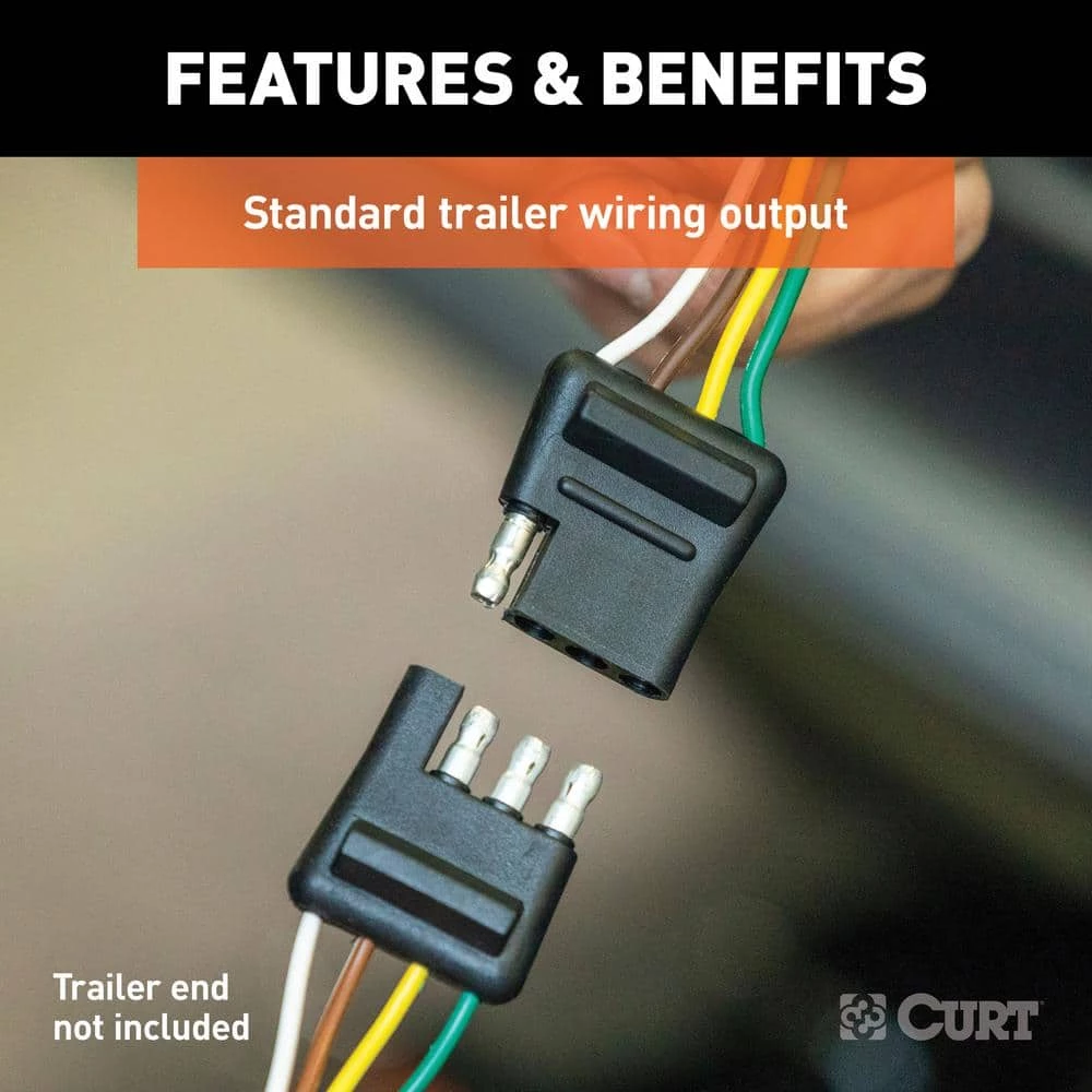 CURT Custom Vehicle-Trailer Wiring Harness, 4-Flat, Select Palisade, Santa Fe, Telluride, OEM Tow Package Required 9 CURT Custom Vehicle-Trailer Wiring Harness, 4-Flat, Select Palisade, Santa Fe, Telluride, OEM Tow Package Required - Image 7