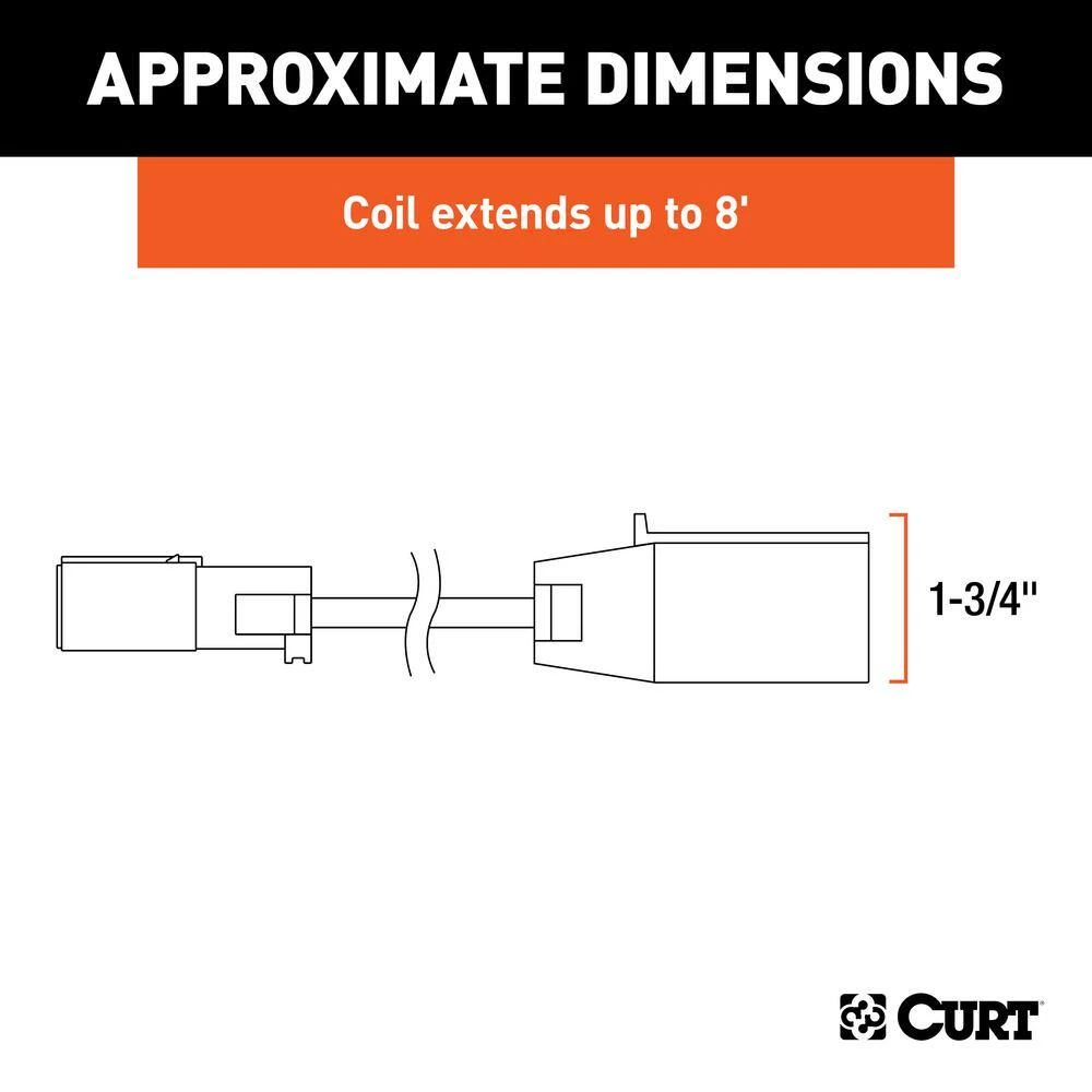 CURT 8 ft. Dinghy Towing Adapter and Socket (7-Way RV Blade to 4-Way Round Vehicle) 7 CURT 8 ft. Dinghy Towing Adapter and Socket (7-Way RV Blade to 4-Way Round Vehicle) - Image 5