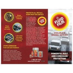 FLUID FILM Long Lasting Rust and Corrosion Protectant, Lubricant and Penetrant - Solvent Free/Non-Toxic/Non-Hazardous Lanolin Based -Automotive Sales fluid film lubricants as11 d4 1000