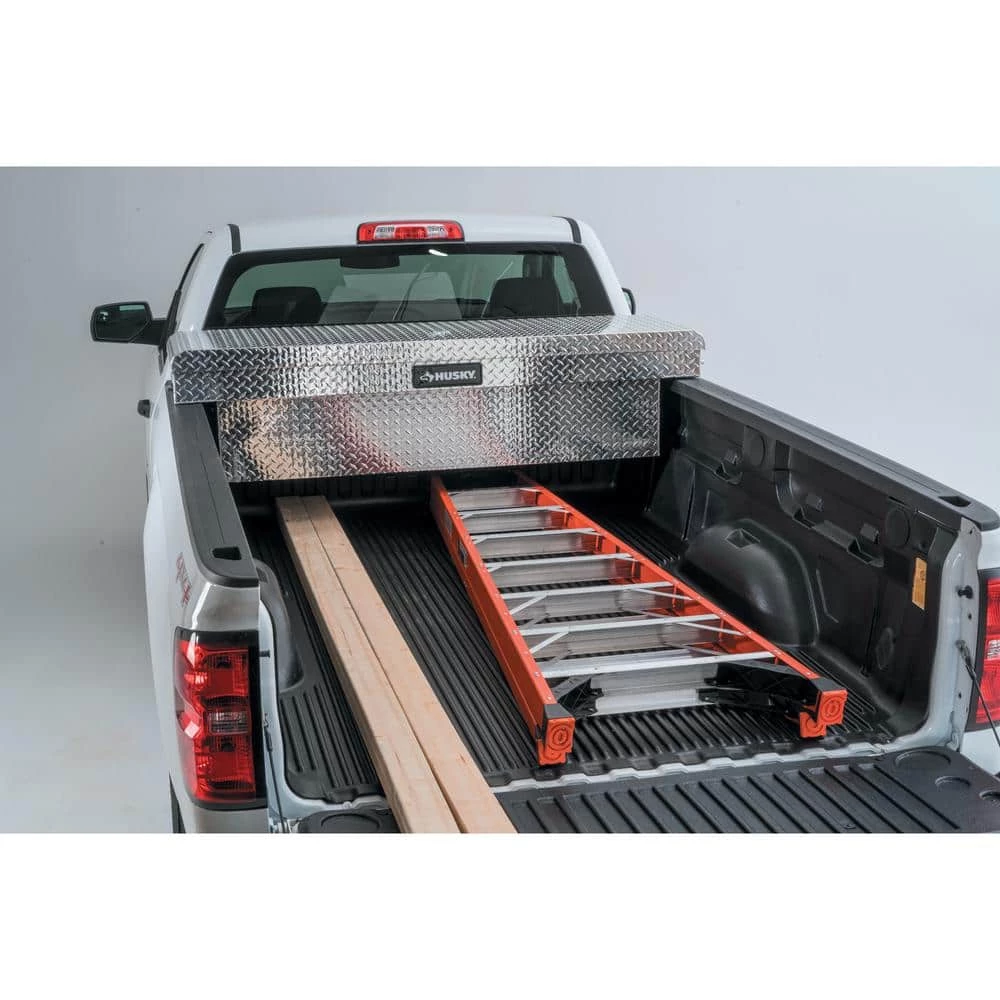 Husky 71.36 in. Diamond Plate Aluminum Full Size Crossbed Truck Tool Box 5 Husky 71.36 in. Diamond Plate Aluminum Full Size Crossbed Truck Tool Box - Image 3