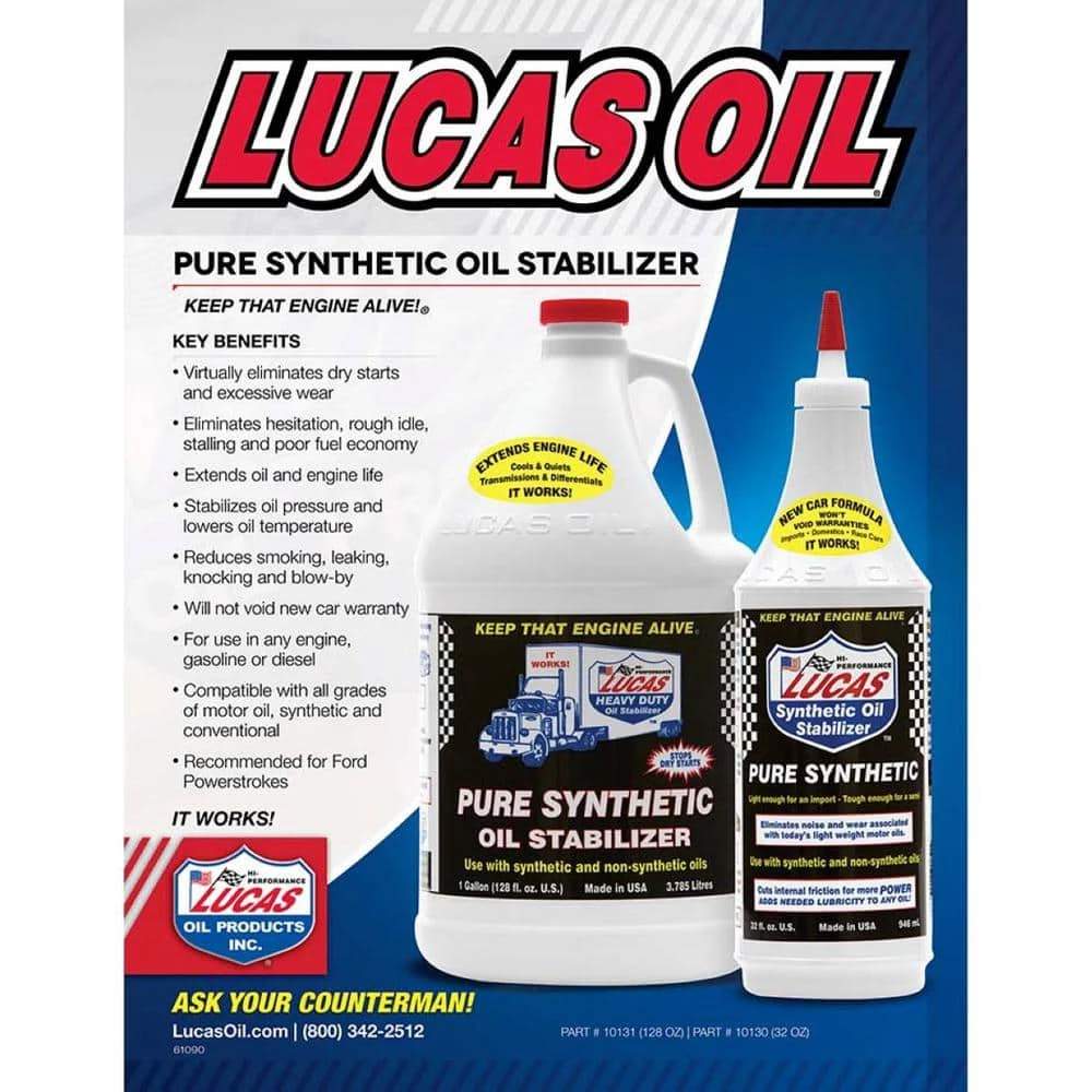 Lucas Oil 32 oz. Synthetic Heavy Duty Oil Stabilizer 5 Lucas Oil 32 oz. Synthetic Heavy Duty Oil Stabilizer - Image 3