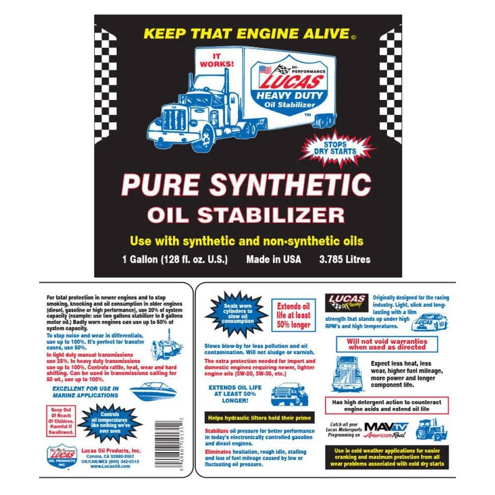 Lucas Oil 32 oz. Synthetic Heavy Duty Oil Stabilizer 4 Lucas Oil 32 oz. Synthetic Heavy Duty Oil Stabilizer - Image 2