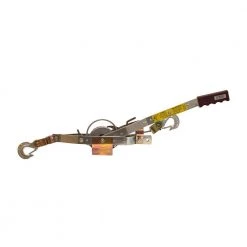 Maasdam 2,000 lb. 1-Ton Capacity 12 ft. Max Lift 15:1 Leverage Winch Puller Come Along Tool with 12 ft. of Cable Included