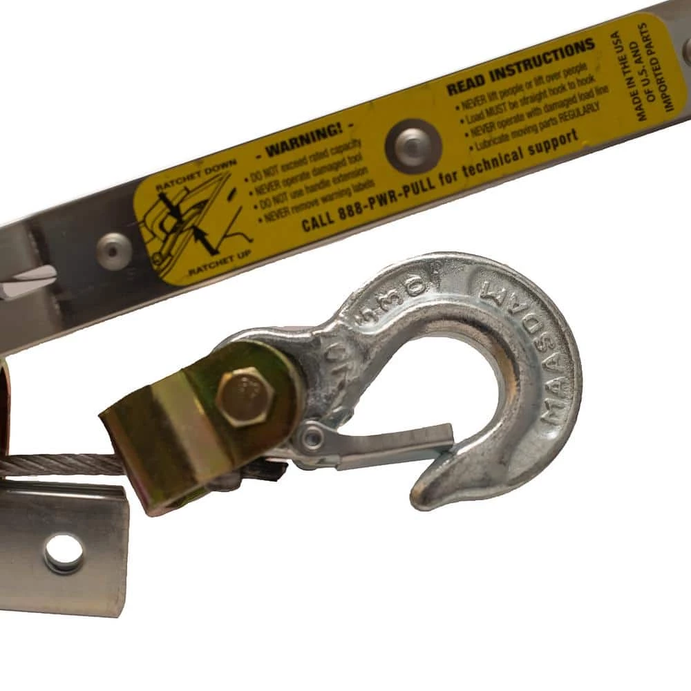 Maasdam 2,000 lb. 1-Ton Capacity 12 ft. Max Lift 15:1 Leverage Winch Puller Come Along Tool with 12 ft. of Cable Included 9 Maasdam 2,000 lb. 1-Ton Capacity 12 ft. Max Lift 15:1 Leverage Winch Puller Come Along Tool with 12 ft. of Cable Included - Image 8