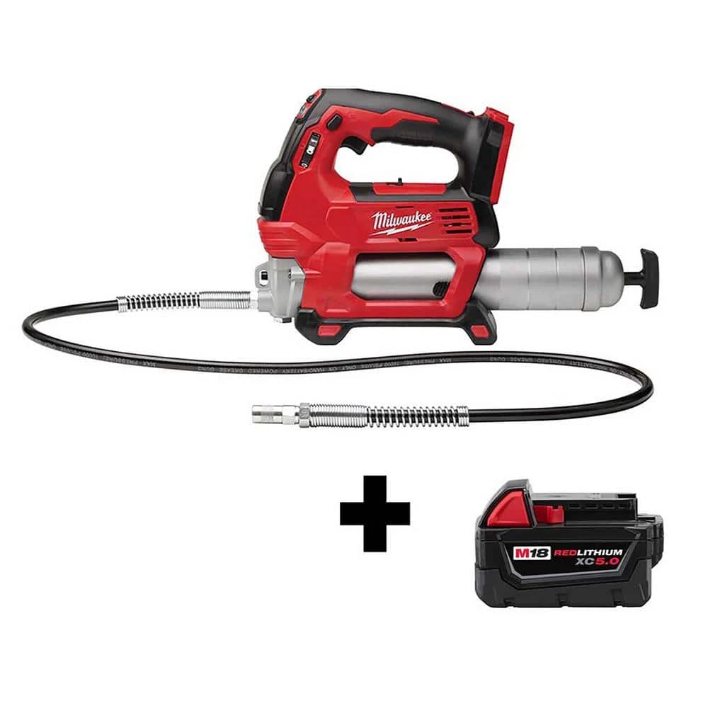 Milwaukee M18 18V Lithium-Ion Cordless Grease Gun 2-Speed W/ M18 5.0 Ah Battery 3 Milwaukee M18 18V Lithium-Ion Cordless Grease Gun 2-Speed W/ M18 5.0 Ah Battery