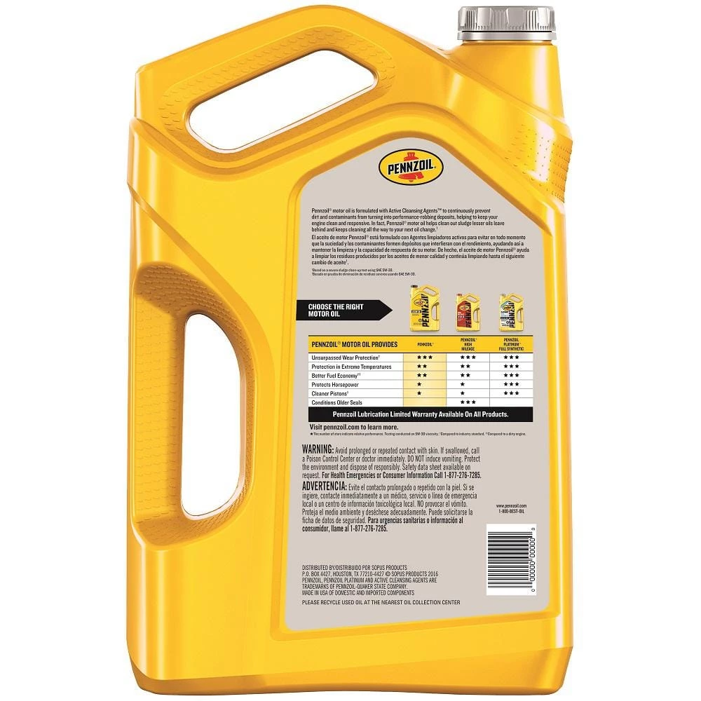 Pennzoil SAE 5W-20 Conventional Motor Oil 5 Qt. 4 Pennzoil SAE 5W-20 Conventional Motor Oil 5 Qt. - Image 2
