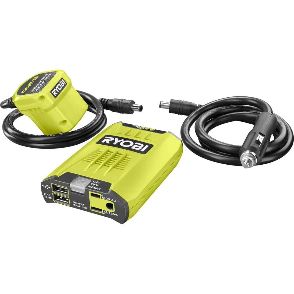 RYOBI ONE+ 18V 120-Watt 12V Automotive Power Inverter with Dual USB Ports 3 RYOBI ONE+ 18V 120-Watt 12V Automotive Power Inverter with Dual USB Ports