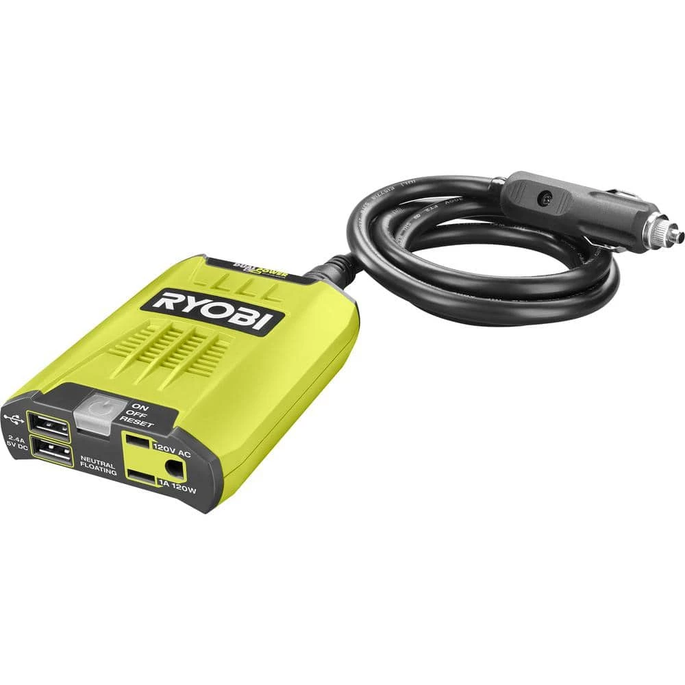 RYOBI ONE+ 18V 120-Watt 12V Automotive Power Inverter with Dual USB Ports 9 RYOBI ONE+ 18V 120-Watt 12V Automotive Power Inverter with Dual USB Ports - Image 7