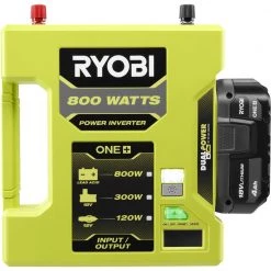 RYOBI ONE+ 18V 800-Watt Max 12V Automotive Power Inverter with Dual USB Ports -Automotive Sales ryobi car power inverters ryi8030avnm 1f 1000