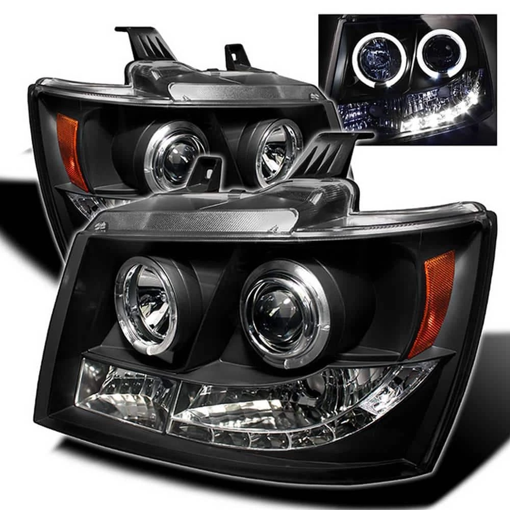 Spyder Auto Chevy Suburban 1500/2500 07-14 / Chevy Tahoe 07-14 / Avalanche 07-14 Projector Headlights - LED Halo - Black 3 Spyder Auto Chevy Suburban 1500/2500 07-14 / Chevy Tahoe 07-14 / Avalanche 07-14 Projector Headlights - LED Halo - Black