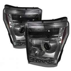 Spyder Auto Ford F-250/F-350/F450 Super Duty 11-16 Projector Headlights - LED Halo - DRL - Smoke