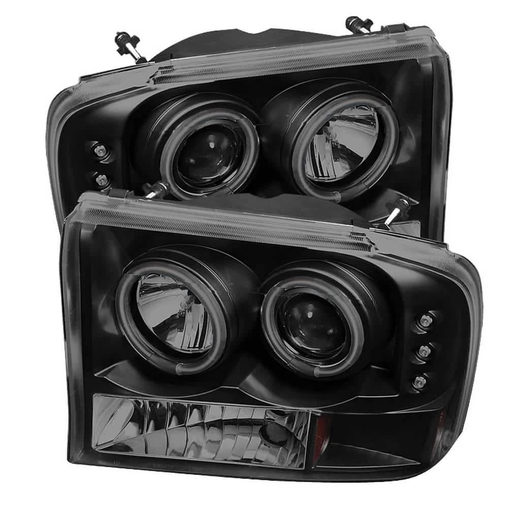 Spyder Auto Ford F250 Super Duty 99-04 / Ford Excursion 00-04 1PC Projector Headlights - Version 2 - CCFL Halo - LED - Black Smoke 3 Spyder Auto Ford F250 Super Duty 99-04 / Ford Excursion 00-04 1PC Projector Headlights - Version 2 - CCFL Halo - LED - Black Smoke