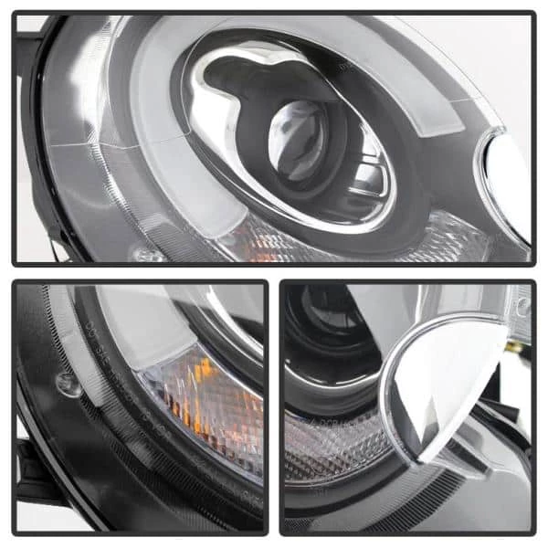 Spyder Auto Mini Cooper 2007-2012 Projector Headlights - Halogen Model Only ( Not Compatible With Xenon/HID Model ) - DRL - Black 4 Spyder Auto Mini Cooper 2007-2012 Projector Headlights - Halogen Model Only ( Not Compatible With Xenon/HID Model ) - DRL - Black - Image 2