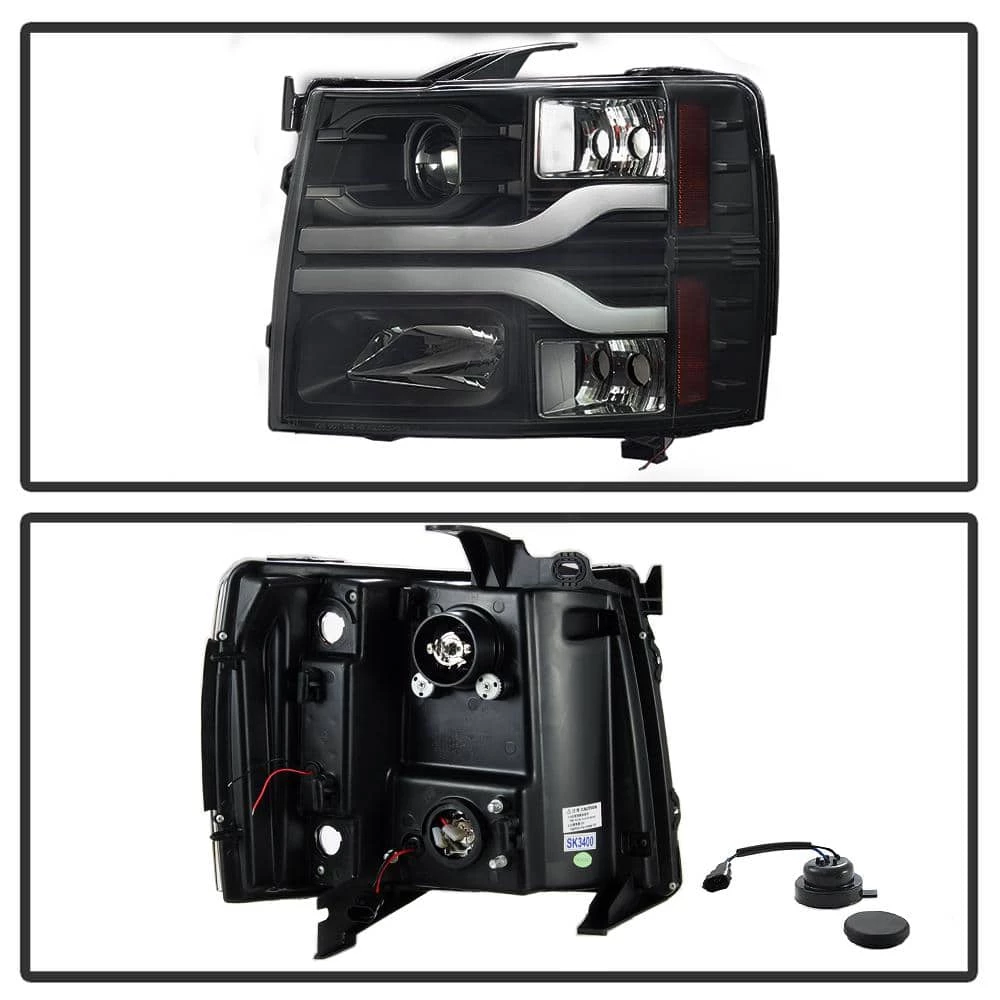 Spyder Auto Chevy Silverado 1500 07-13 / 2500HD/3500HD 07-14 Version 3 Projector Headlights - LED DRL - Black 6 Spyder Auto Chevy Silverado 1500 07-13 / 2500HD/3500HD 07-14 Version 3 Projector Headlights - LED DRL - Black - Image 4