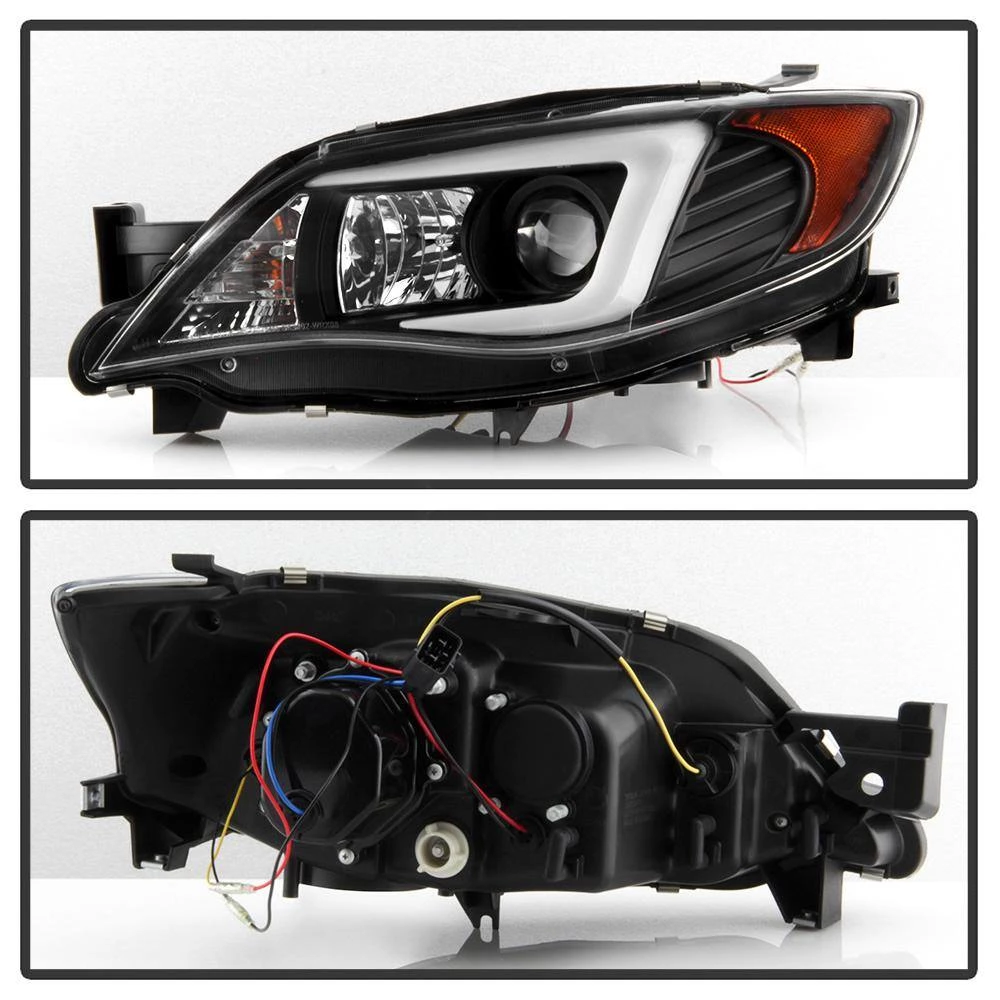 Spyder Auto Subaru Impreza WRX 2008-2014 Projector Headlights - Halogen Model Only - Light Bar DRL - Black 6 Spyder Auto Subaru Impreza WRX 2008-2014 Projector Headlights - Halogen Model Only - Light Bar DRL - Black - Image 4