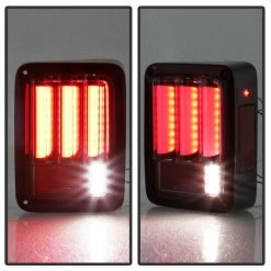 Spyder Auto Jeep Wrangler (JK JKU) 07-18 Version 2 Light Bar Sequential Turn Signal LED Tail Lights - Red Clear -Automotive Sales spyder auto car lights 5084798 76 1000