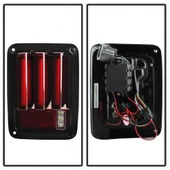 Spyder Auto Jeep Wrangler (JK JKU) 07-18 Version 2 Light Bar Sequential Turn Signal LED Tail Lights - Red Clear -Automotive Sales spyder auto car lights 5084798 c3 1000