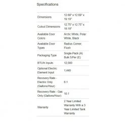 Suburban 6 Gal. Direct Spark Ignition Combo Gas and Electric Water Heater -Automotive Sales suburban rv accessories 5239a 1f 1000