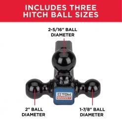 TowSmart Class 3 Up to 10,000 lb. 1-7/8 in., 2 in, and 2-5/16 in. Ball Diameters TriBall Adjustable Trailer Hitch Ball Mount -Automotive Sales towsmart ball mounts 1166 77 1000