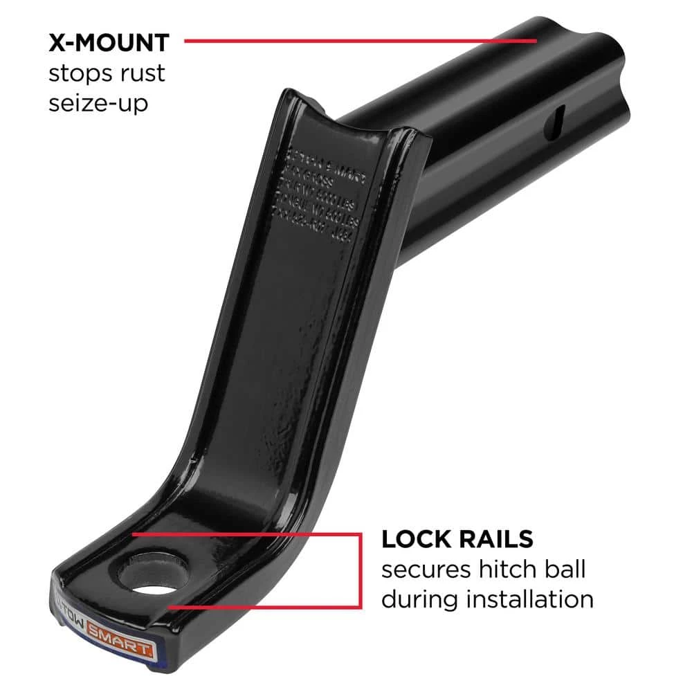 TowSmart Class 3 5,000 lb. 5-1/4 in. Drop, 4 in. Rise, 1 in. Shank X-Mount Reversible Trailer Hitch Ball Mount 7 TowSmart Class 3 5,000 lb. 5-1/4 in. Drop, 4 in. Rise, 1 in. Shank X-Mount Reversible Trailer Hitch Ball Mount - Image 6