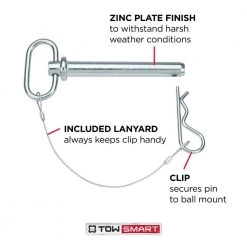 TowSmart 5/8 in. x 4-3/4 in. Steel Clevis Pin -Automotive Sales towsmart hitch accessories 1205 66 1000