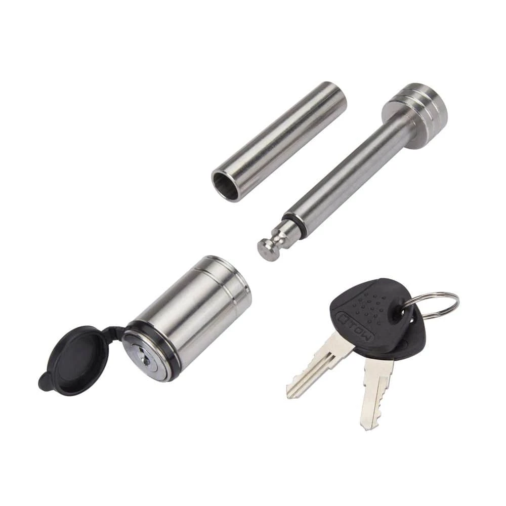 TowSmart 2.75 in. Stainless Barrel Style Receiver Hitch Pin Lock with Sleeve 4 TowSmart 2.75 in. Stainless Barrel Style Receiver Hitch Pin Lock with Sleeve - Image 2