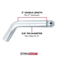 TowSmart Standard 5/8 in. dia Steel Bent Hitch Pin with Clip - Fits 2 in. x 2 in. Hitch Receivers 16 TowSmart Standard 5/8 in. dia Steel Bent Hitch Pin with Clip - Fits 2 in. x 2 in. Hitch Receivers -Automotive Sales towsmart hitch accessories 747m 66 1000