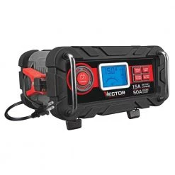 Vector 15 Amp Automatic 12V Battery Charger with 50 Amp Engine Start and Alternator Check