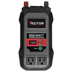 Vector 500 Watt Power Inverter, Dual Power Inverter, Two USB Charging Ports 16 Vector 500 Watt Power Inverter, Dual Power Inverter, Two USB Charging Ports -Automotive Sales vector car power inverters pi500v 1f 1000