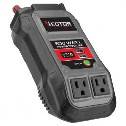Vector 500 Watt Power Inverter, Dual Power Inverter, Two USB Charging Ports
