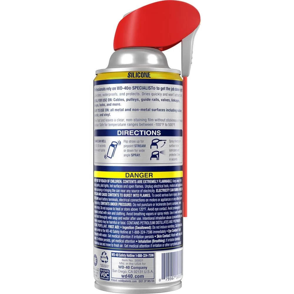 WD-40 SPECIALIST 11 oz. Silicone, Quick-Drying Lubricant with Smart Straw Spray 5 WD-40 SPECIALIST 11 oz. Silicone, Quick-Drying Lubricant with Smart Straw Spray - Image 3